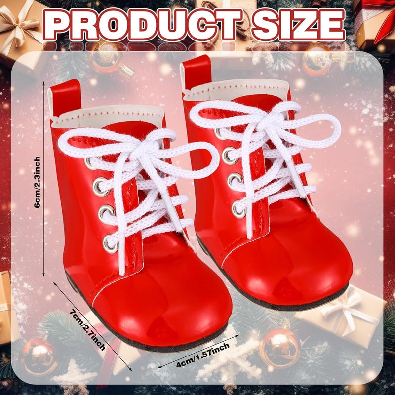 Bencailor 3 Pairs Winter 18 Inch Doll Boots and Shoes Christmas Dolls Shoes American Themed Boots Skates for Dress up(Groovy Style) - Image 2